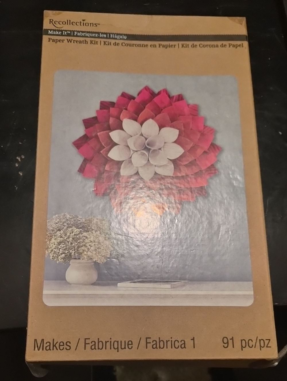 Recollections Pink Paper Wreath Kit - Decorative Wall Decor